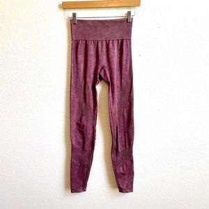 Victoria Secret Pink Seamless Leggings Maroon Full Length Size Extra Small XS